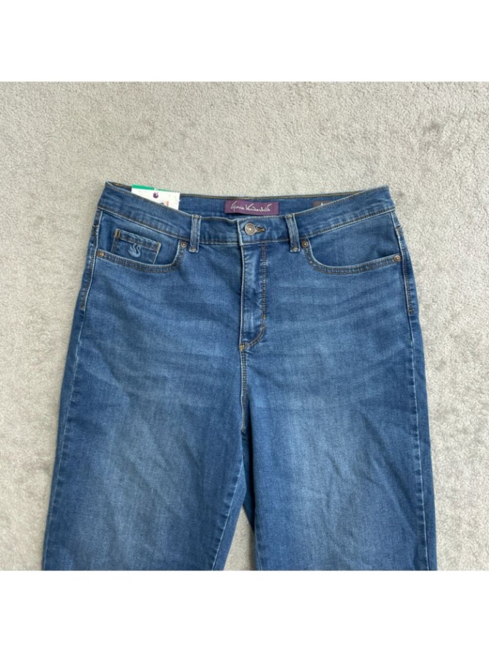 NWT Gloria Vanderbilt Amanda Jean Capris Women's 12  High-Rise Stretch B0714 - Picture 14 of 15